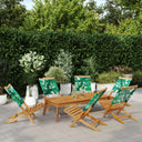 vidaXL Tuinstoelen 4 st inklapbaar massief hout en stof crèmewit