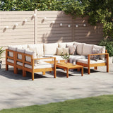 vidaXL 4-delige Loungeset met kussens massief acaciahout