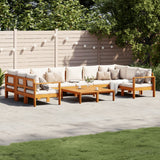 vidaXL 4-delige Loungeset met kussens massief acaciahout