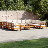 vidaXL 4-delige Loungeset met kussens massief acaciahout