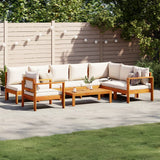 vidaXL 4-delige Loungeset met kussens massief acaciahout