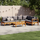 vidaXL 4-delige Loungeset met kussens massief acaciahout