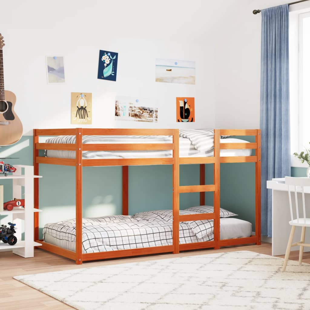 vidaXL Bunk Bed Frame without Mattress Solid Pine Wood 90x200 cm