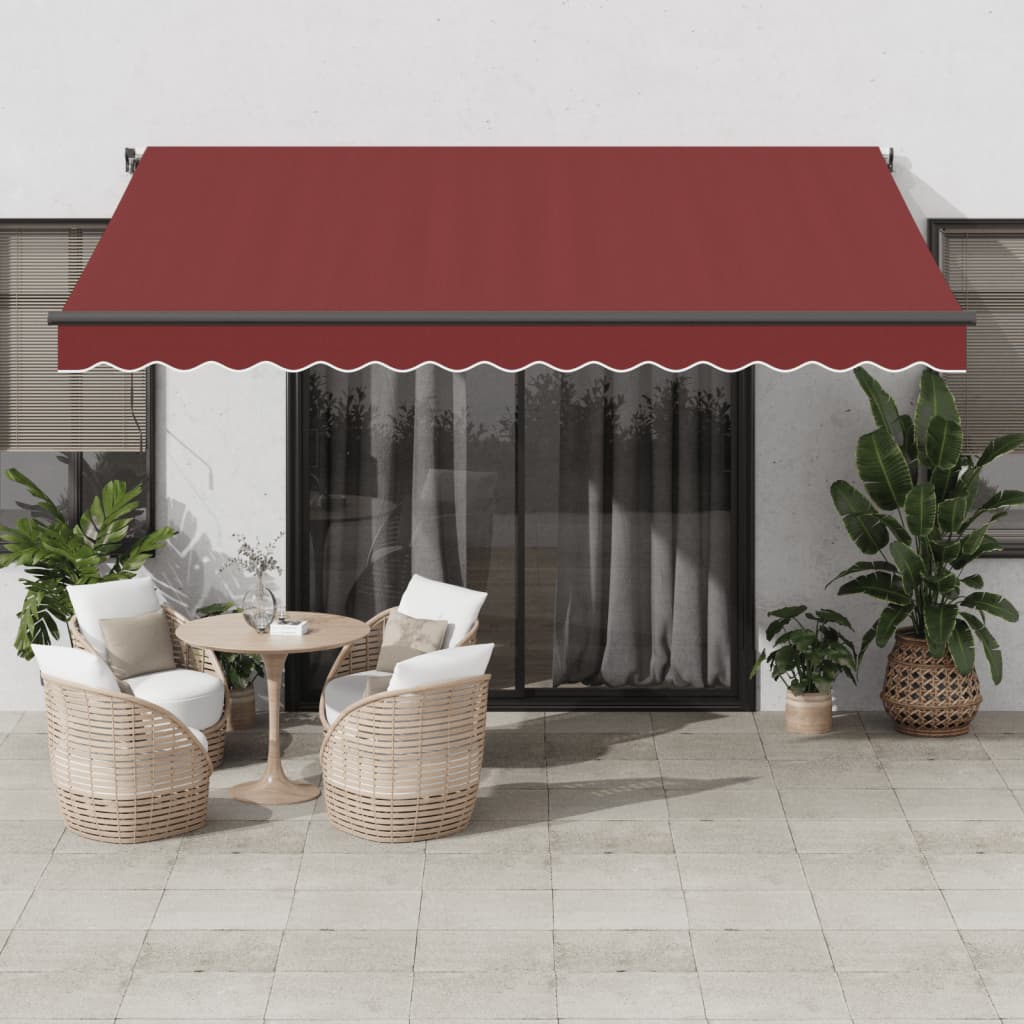 vidaXL Luifel automatisch met LED en windsensor 400x300cm blauw en wit