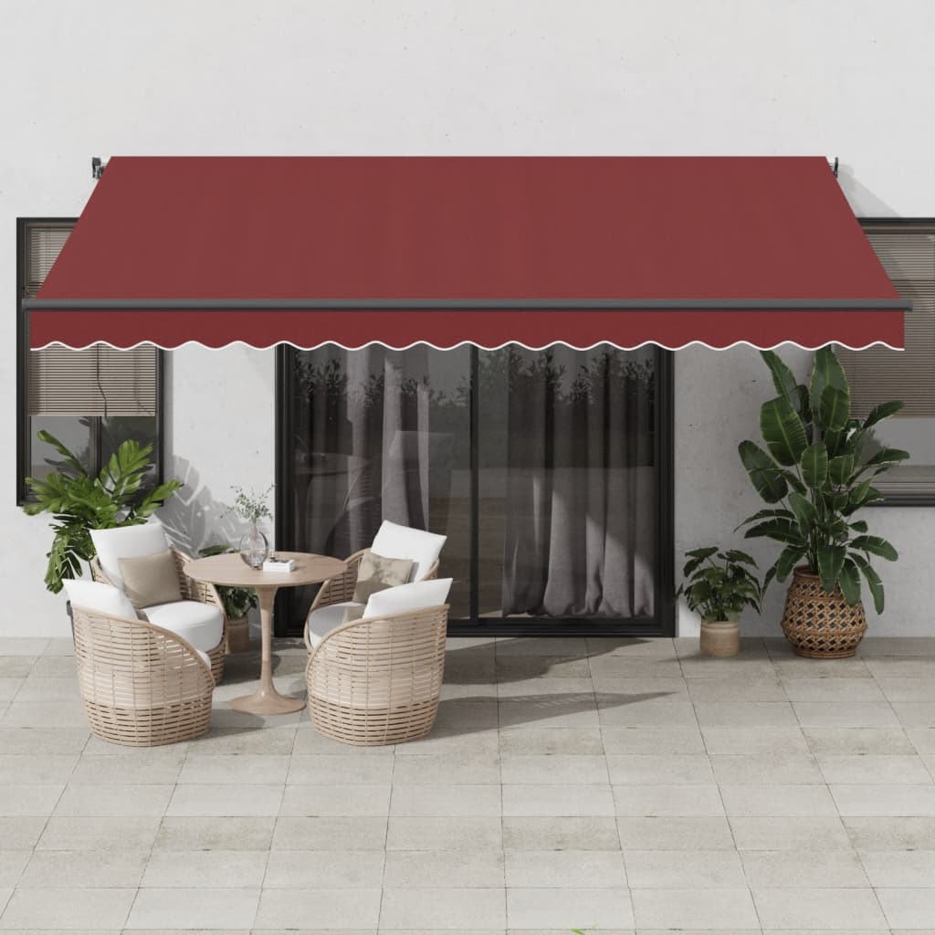 vidaXL Luifel automatisch met LED en windsensor 400x300cm blauw en wit