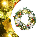 vidaXL Kerstkrans met LED-verlichting Groen 60 cm PVC