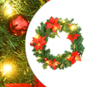 vidaXL Kerstkrans met LED-verlichting Groen 60 cm PVC