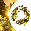 vidaXL Kerstkrans met LED-verlichting Groen 60 cm PVC