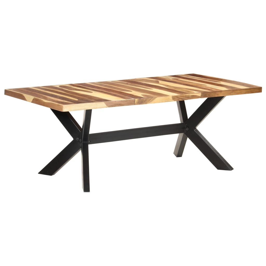 vidaXL Eettafel 120x60x75 cm massief hout met honingkleurige afwerking
