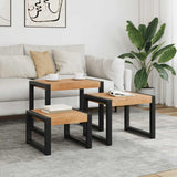 vidaXL 3-Piece Coffee Table Set Solid Reclaimed Wood