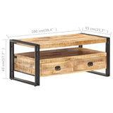 vidaXL Salontafel 100x55x45 cm ruw mangohout
