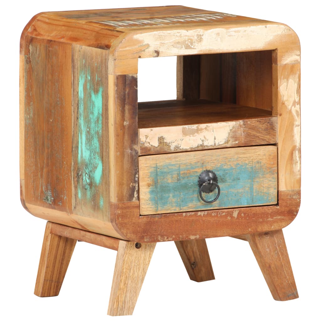 vidaXL Nachtkastje 30x30x41 cm massief gerecycled hout