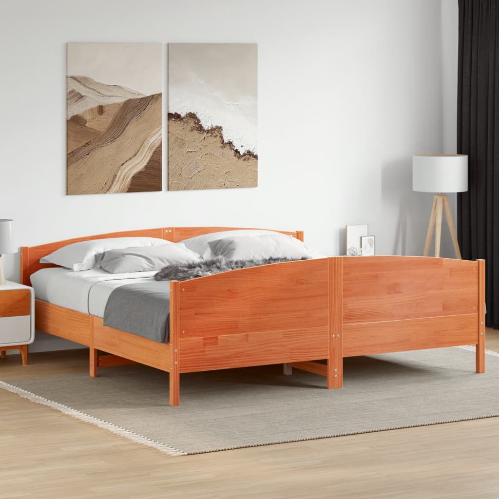 vidaXL Bedframe zonder matras massief grenenhout 200x200 cm
