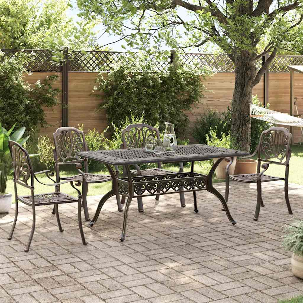 vidaXL 5-delige Tuinset gietaluminium wit