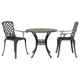 vidaXL 3-Piece Cast Aluminum Bistro Set White