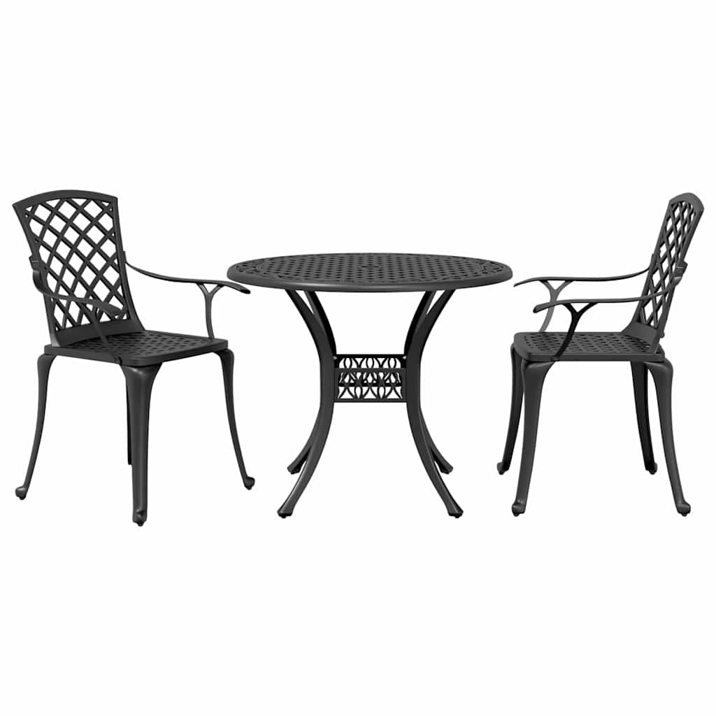 vidaXL 3-Piece Cast Aluminum Bistro Set White