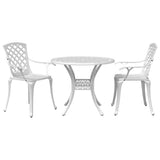 vidaXL 3-Piece Cast Aluminum Bistro Set White
