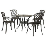 vidaXL 3-Piece Cast Aluminum Bistro Set White