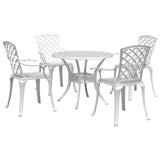 vidaXL 3-Piece Cast Aluminum Bistro Set White