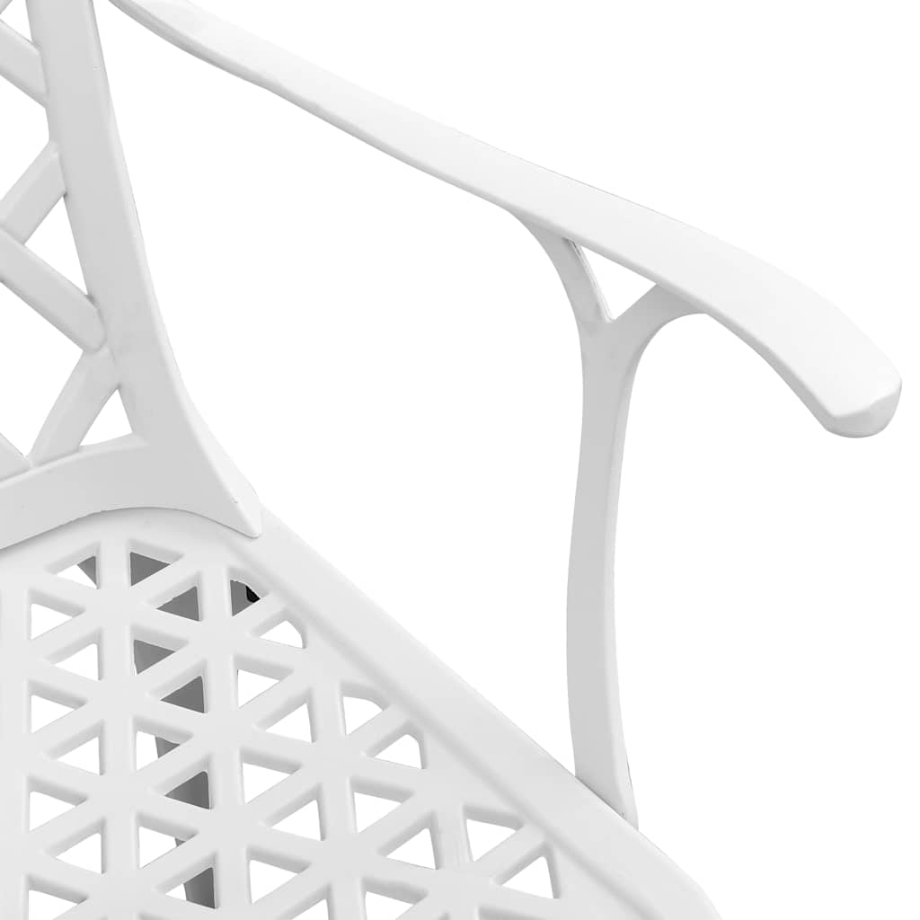 vidaXL 3-Piece Cast Aluminum Bistro Set White