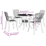 vidaXL 3-Piece Cast Aluminum Bistro Set White