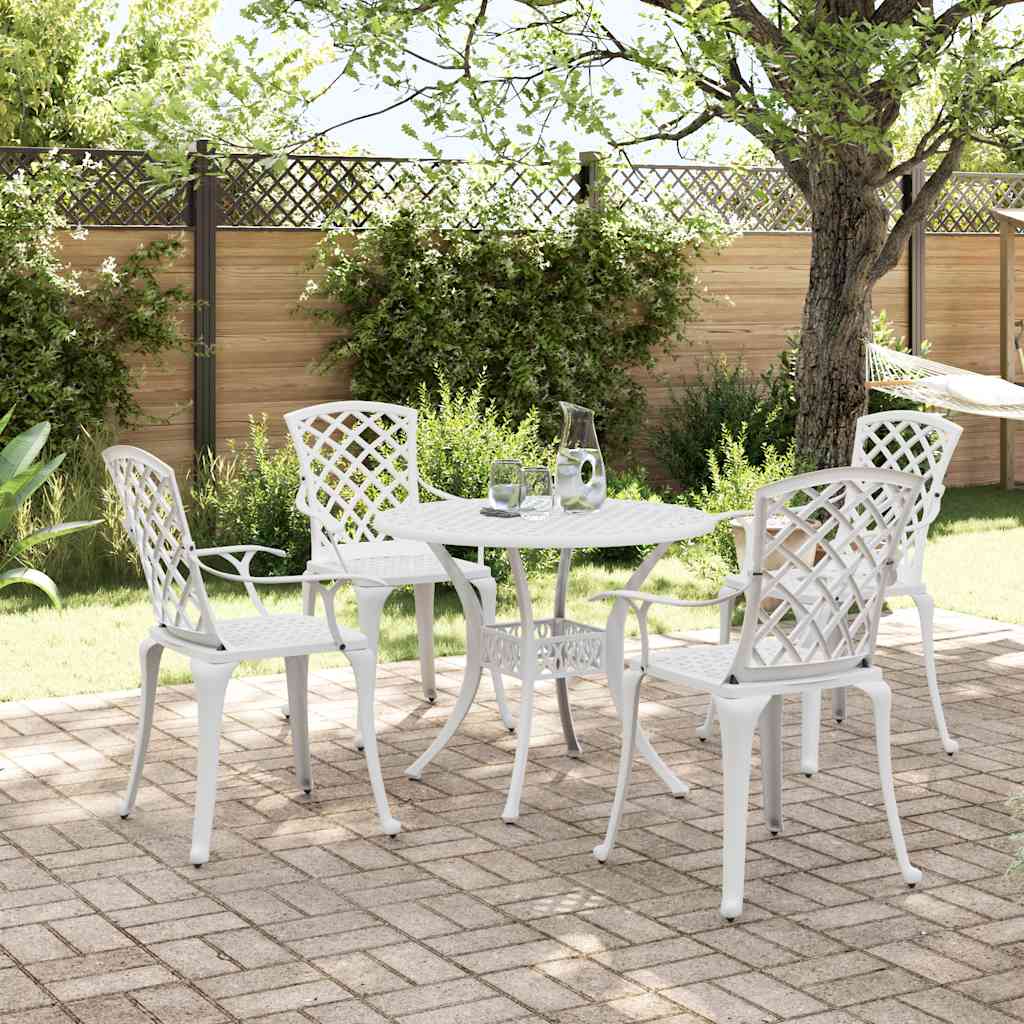 vidaXL 3-Piece Cast Aluminum Bistro Set White