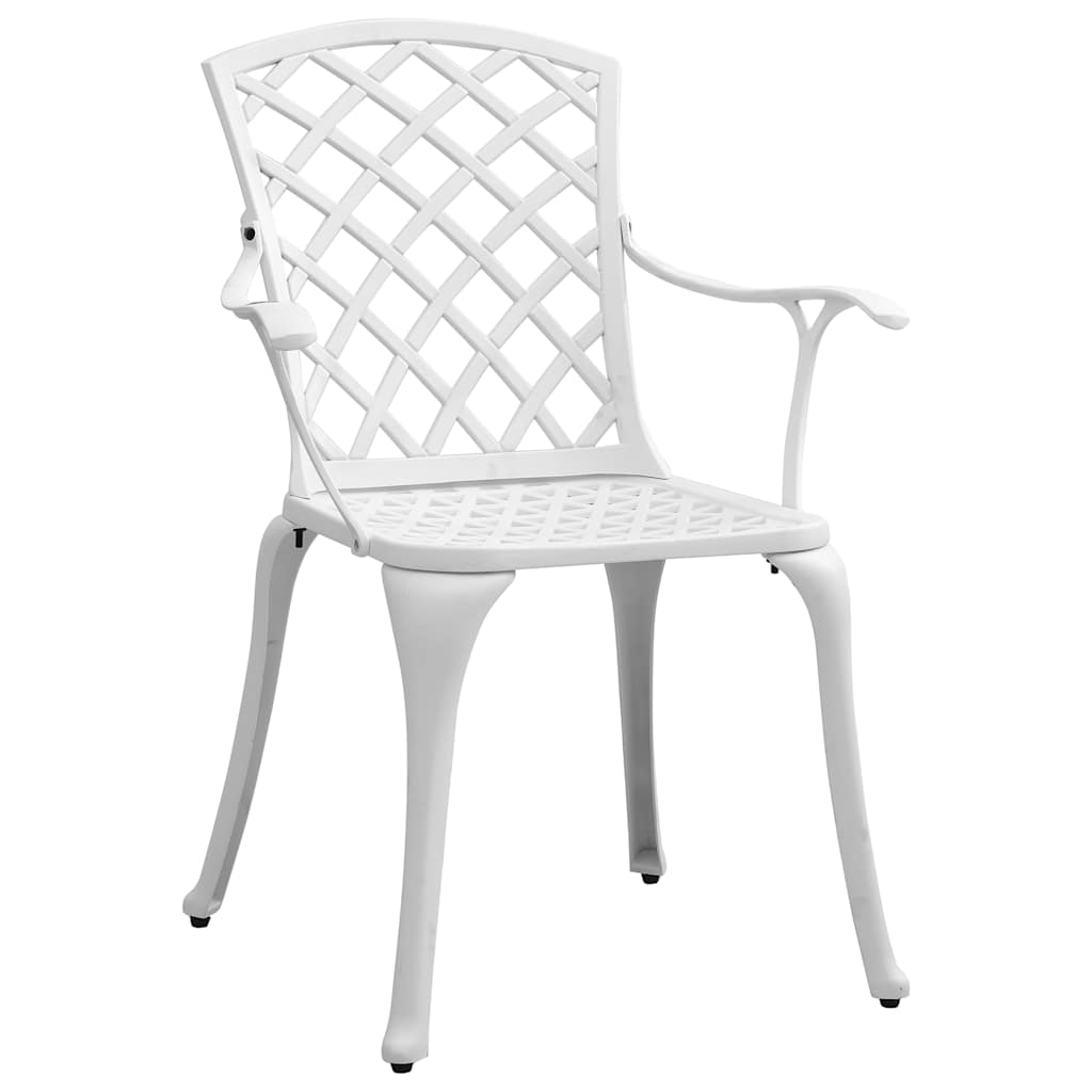 vidaXL 3-Piece Cast Aluminum Bistro Set White