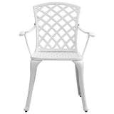 vidaXL 3-Piece Cast Aluminum Bistro Set White
