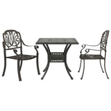 vidaXL 3-Piece Cast Aluminum Bistro Set Bronze