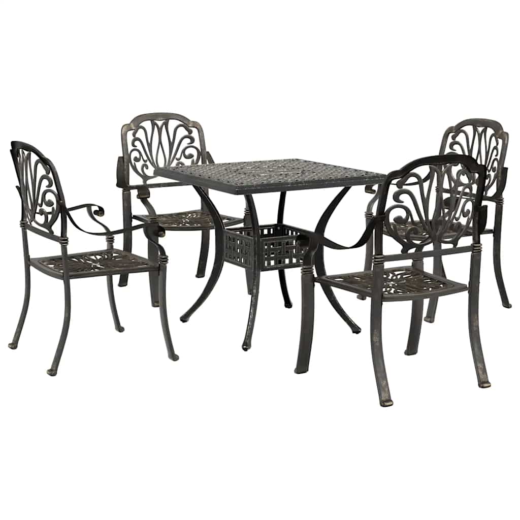 vidaXL 3-Piece Cast Aluminum Bistro Set Bronze
