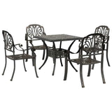vidaXL 3-Piece Cast Aluminum Bistro Set Bronze