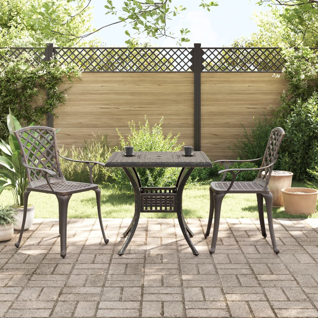 vidaXL 3-Piece Cast Aluminum Bistro Set White