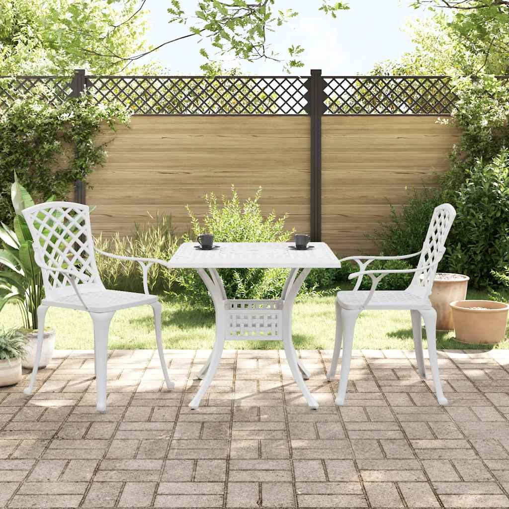 vidaXL 3-Piece Cast Aluminum Bistro Set White