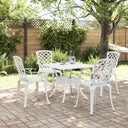vidaXL 3-Piece Cast Aluminum Bistro Set White