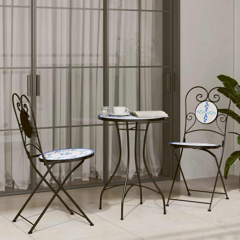 vidaXL 3-delige Bistroset keramische tegel terracotta