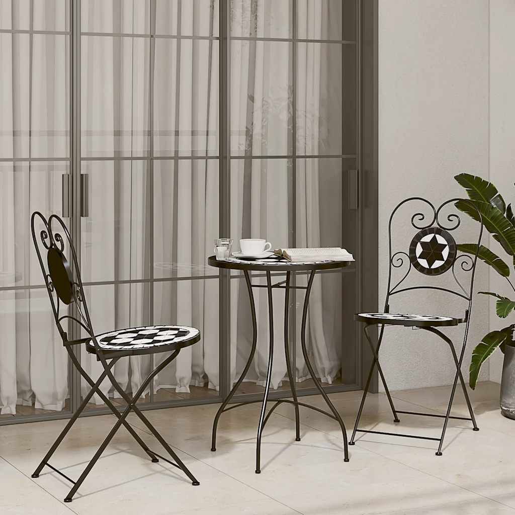 vidaXL 3-delige Bistroset keramische tegel terracotta
