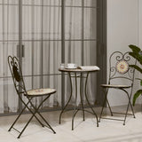 vidaXL 3-delige Bistroset keramische tegel terracotta