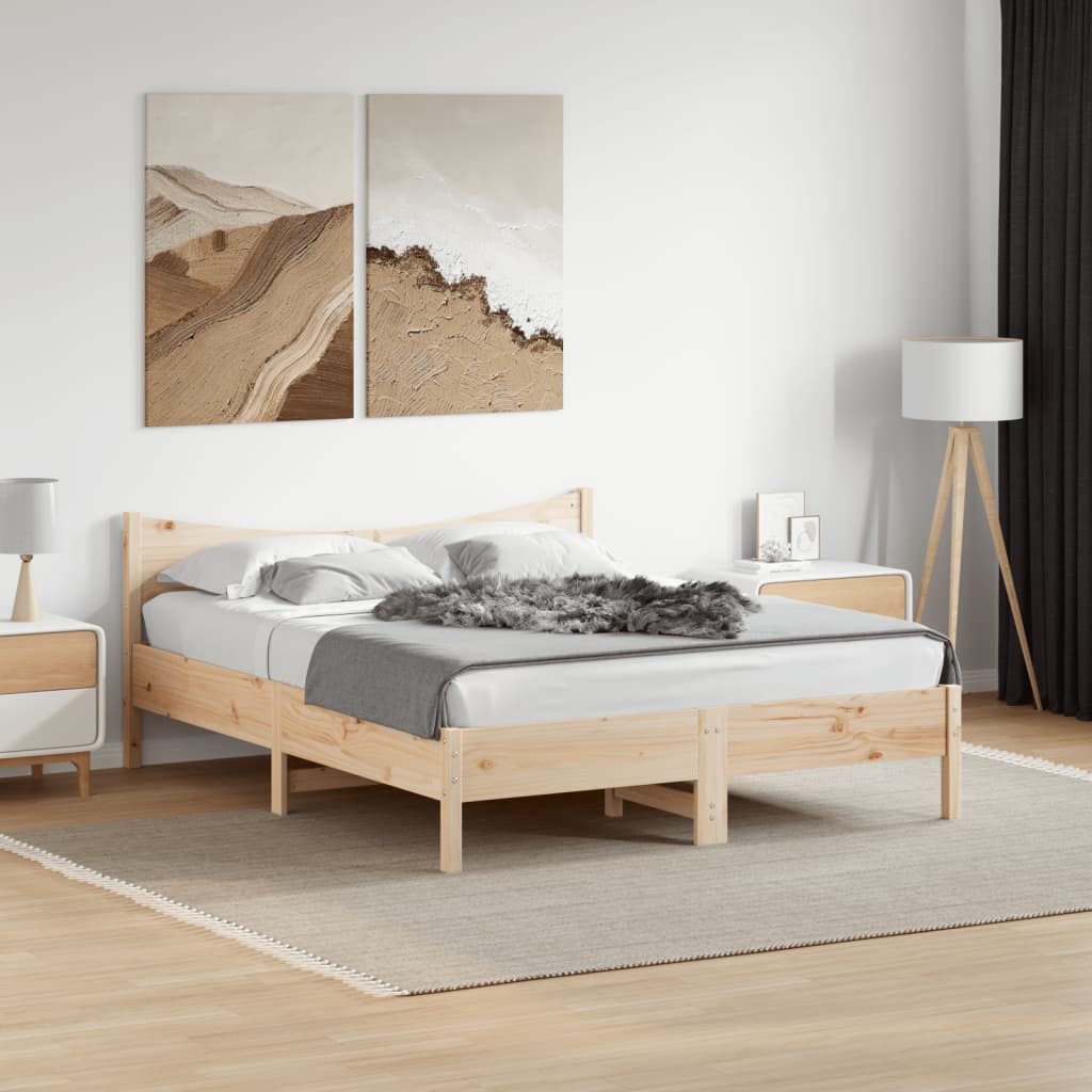 vidaXL Bedframe zonder matras massief grenenhout 200x200 cm