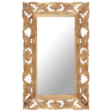 vidaXL Spiegel handgesneden 50x50 cm massief mangohout bruin