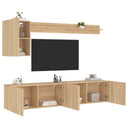 vidaXL 5-delige Tv-wandmeubelset bewerkt hout sonoma eikenkleurig