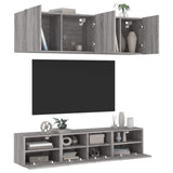vidaXL 5-delige Tv-meubelset bewerkt hout wit