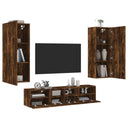 vidaXL 5-delige Tv-meubelset bewerkt hout wit