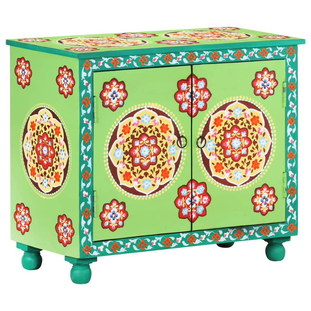 vidaXL Hand-Painted Sideboard 70x35x60 cm Solid Mango Wood Multicolored