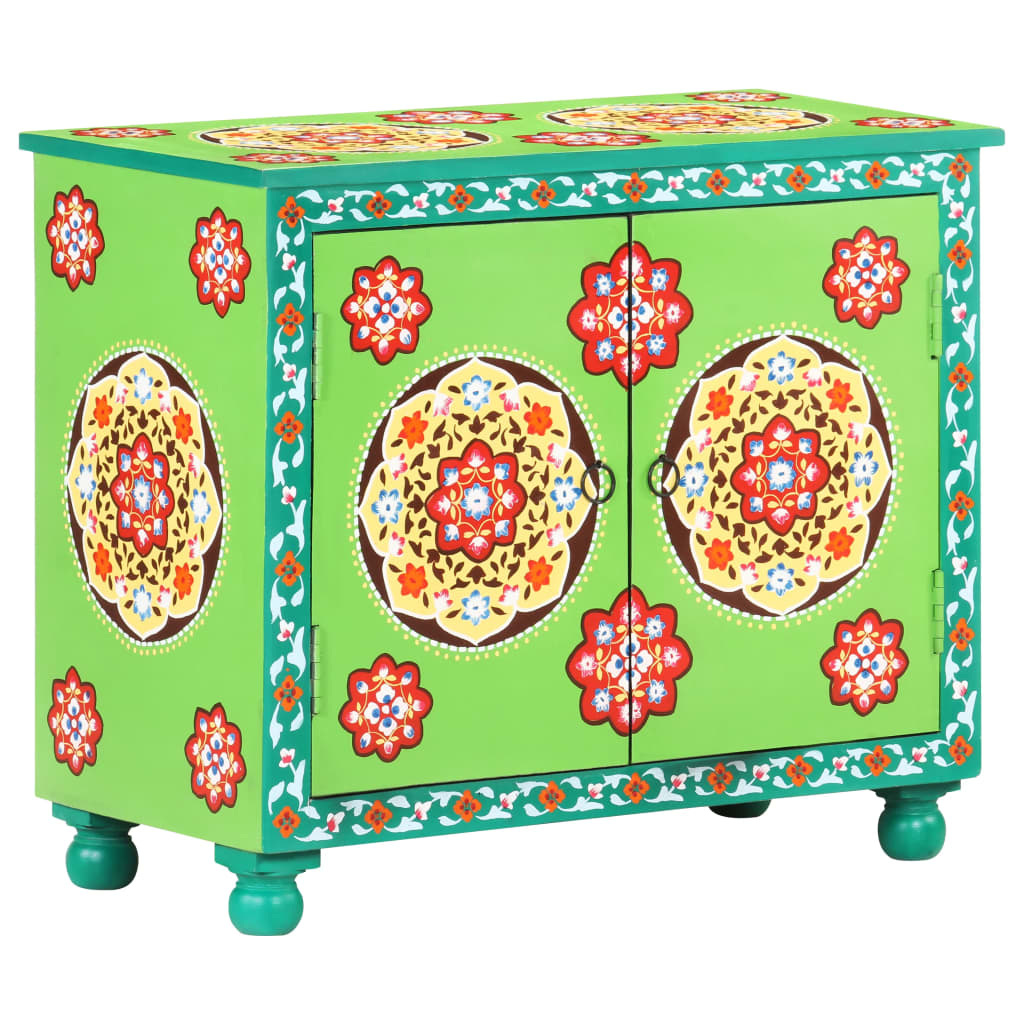 vidaXL Hand-Painted Sideboard 70x35x60 cm Solid Mango Wood Multicolored