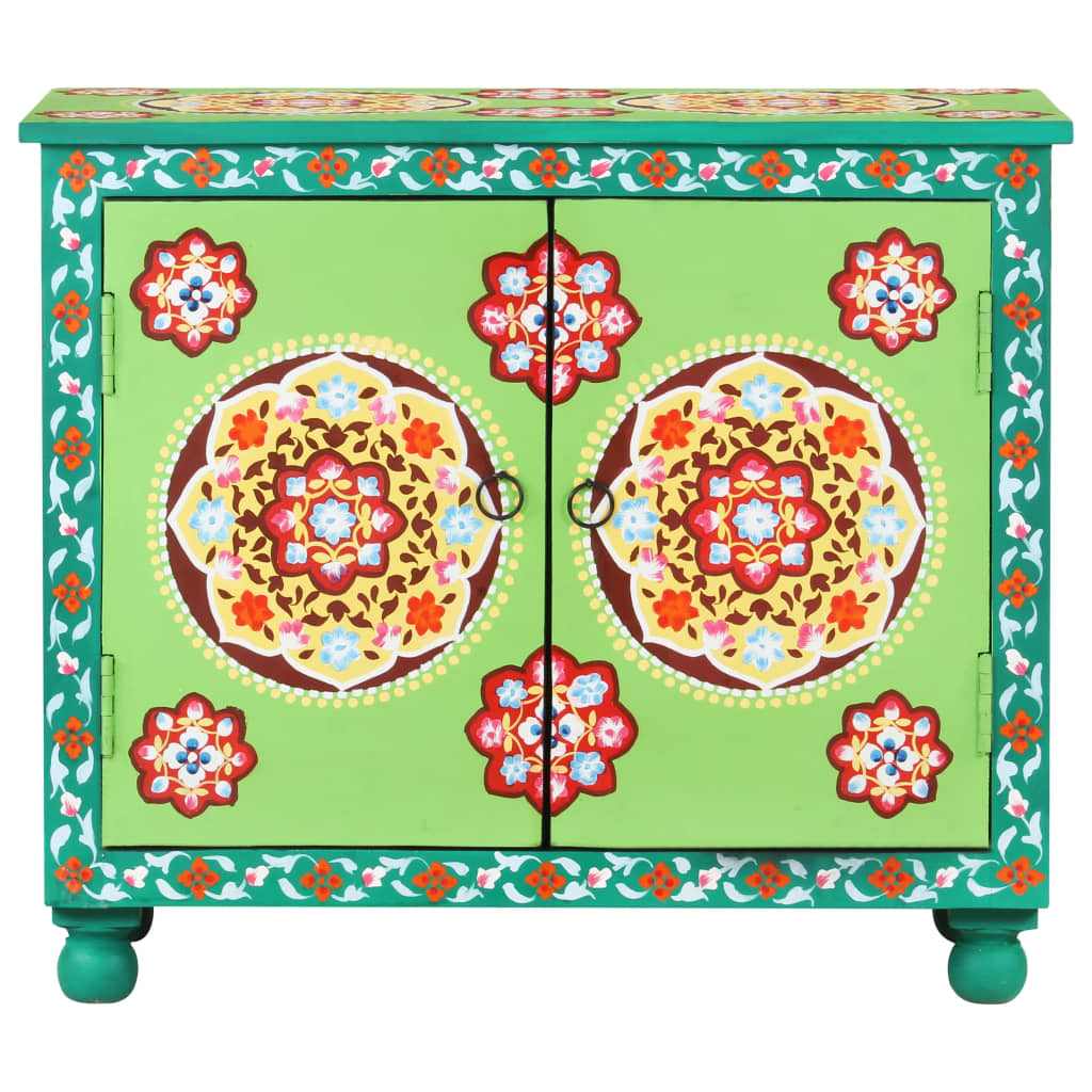 vidaXL Hand-Painted Sideboard 70x35x60 cm Solid Mango Wood Multicolored