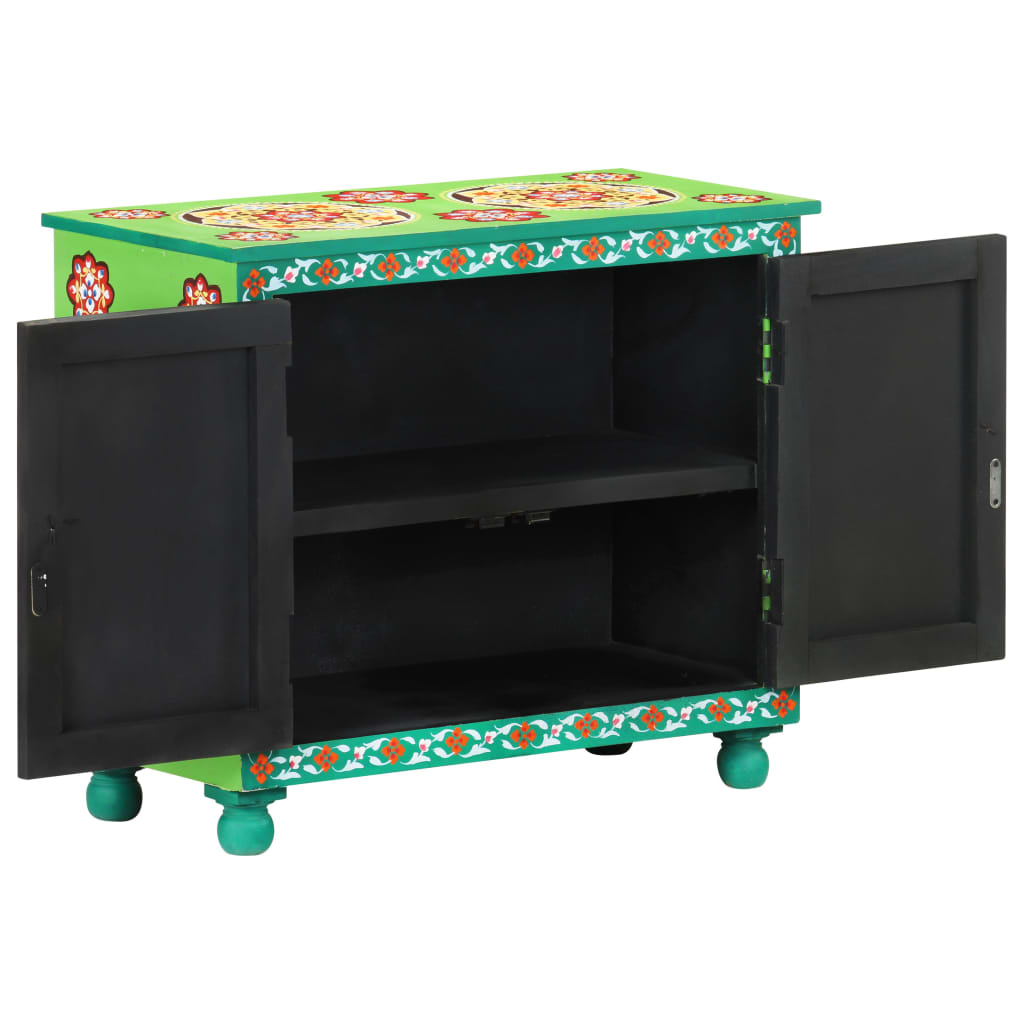 vidaXL Hand-Painted Sideboard 70x35x60 cm Solid Mango Wood Multicolored