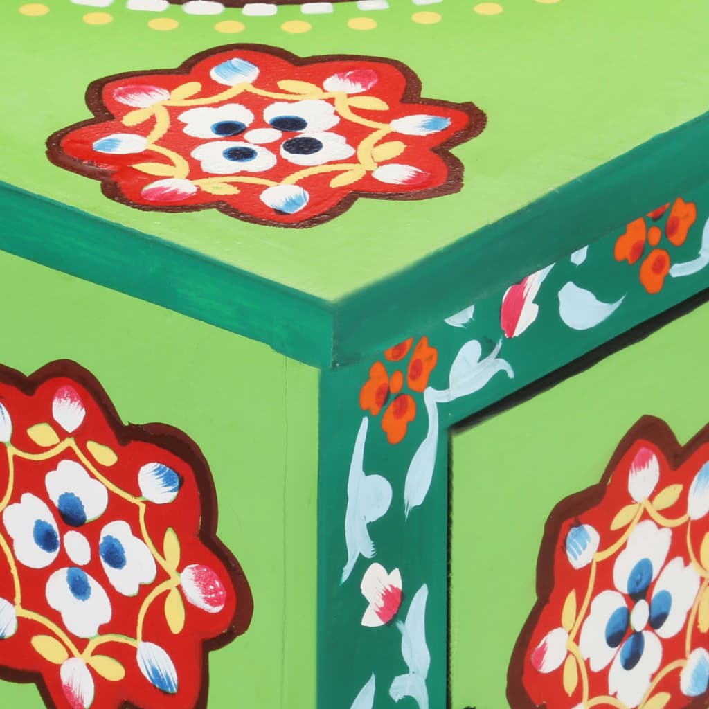 vidaXL Hand-Painted Sideboard 70x35x60 cm Solid Mango Wood Multicolored