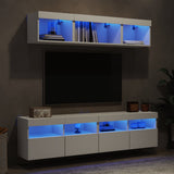 vidaXL 5-delige Tv-wandmeubelset met LED bewerkt hout sonoma eiken