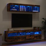 vidaXL 5-delige Tv-wandmeubelset met LED bewerkt hout sonoma eiken