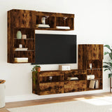 vidaXL 5-delige Tv-wandmeubelset met LED bewerkt hout sonoma eiken